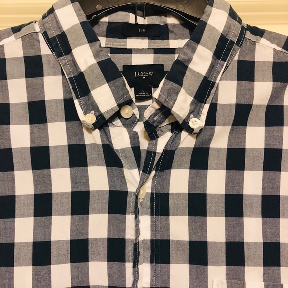 J Crew Men’s Blue Plaid Slim Fit Button Down - L - Picture 2 of 4